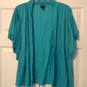 NEW DIRECTIONS Tropical Blue Jersey Girl Top Sz.L